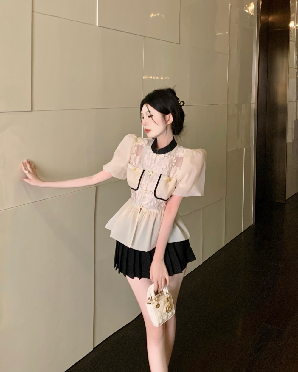 Light lace shirt temperament summer doll shirt