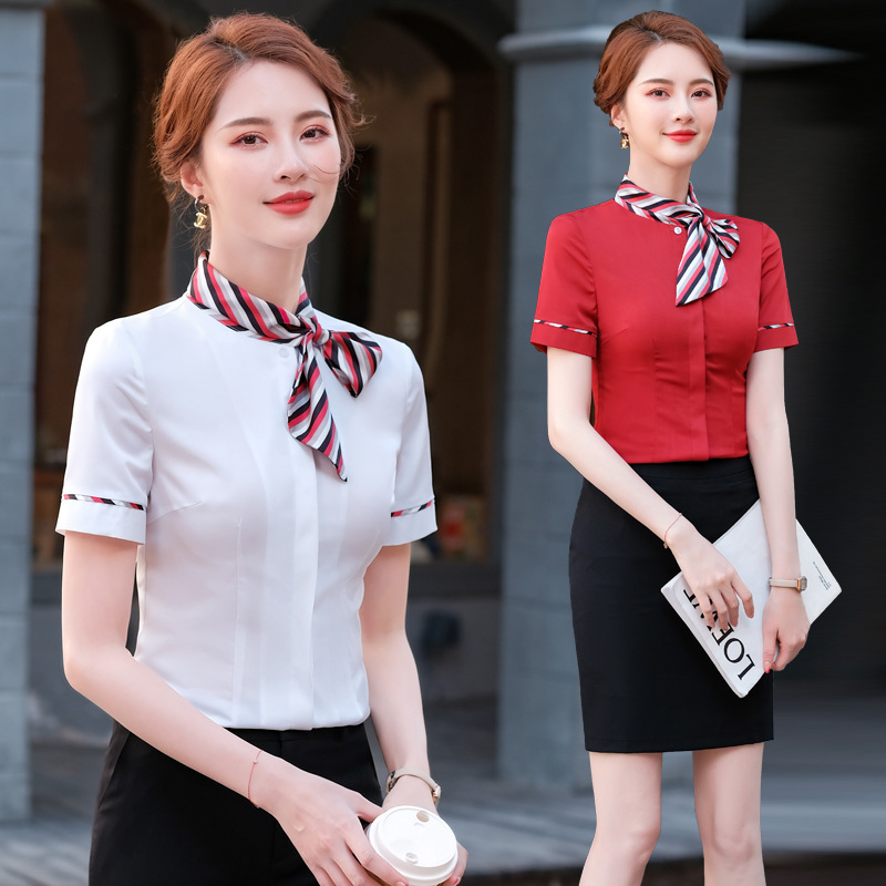 Temperament business suit short sleeve shirt for women