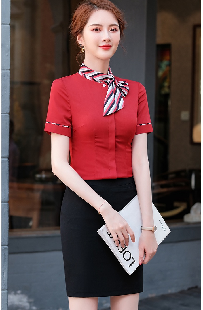 Temperament business suit short sleeve shirt for women