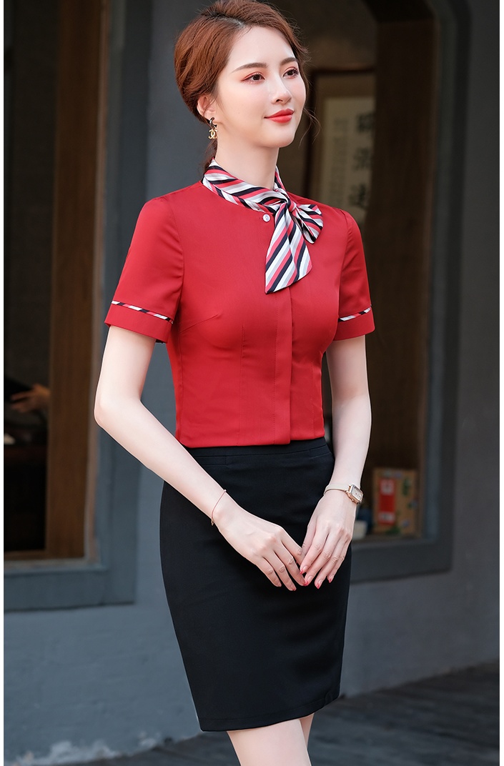 Temperament business suit short sleeve shirt for women