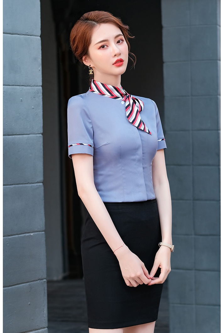 Temperament business suit short sleeve shirt for women