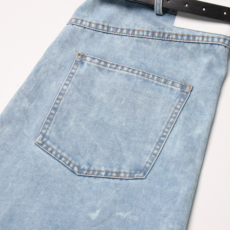Micro speaker spring jeans personality splice pants for women