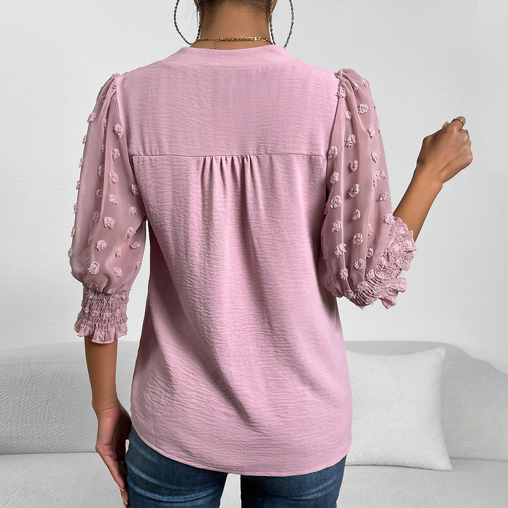 Temperament shirt V-neck tops for women