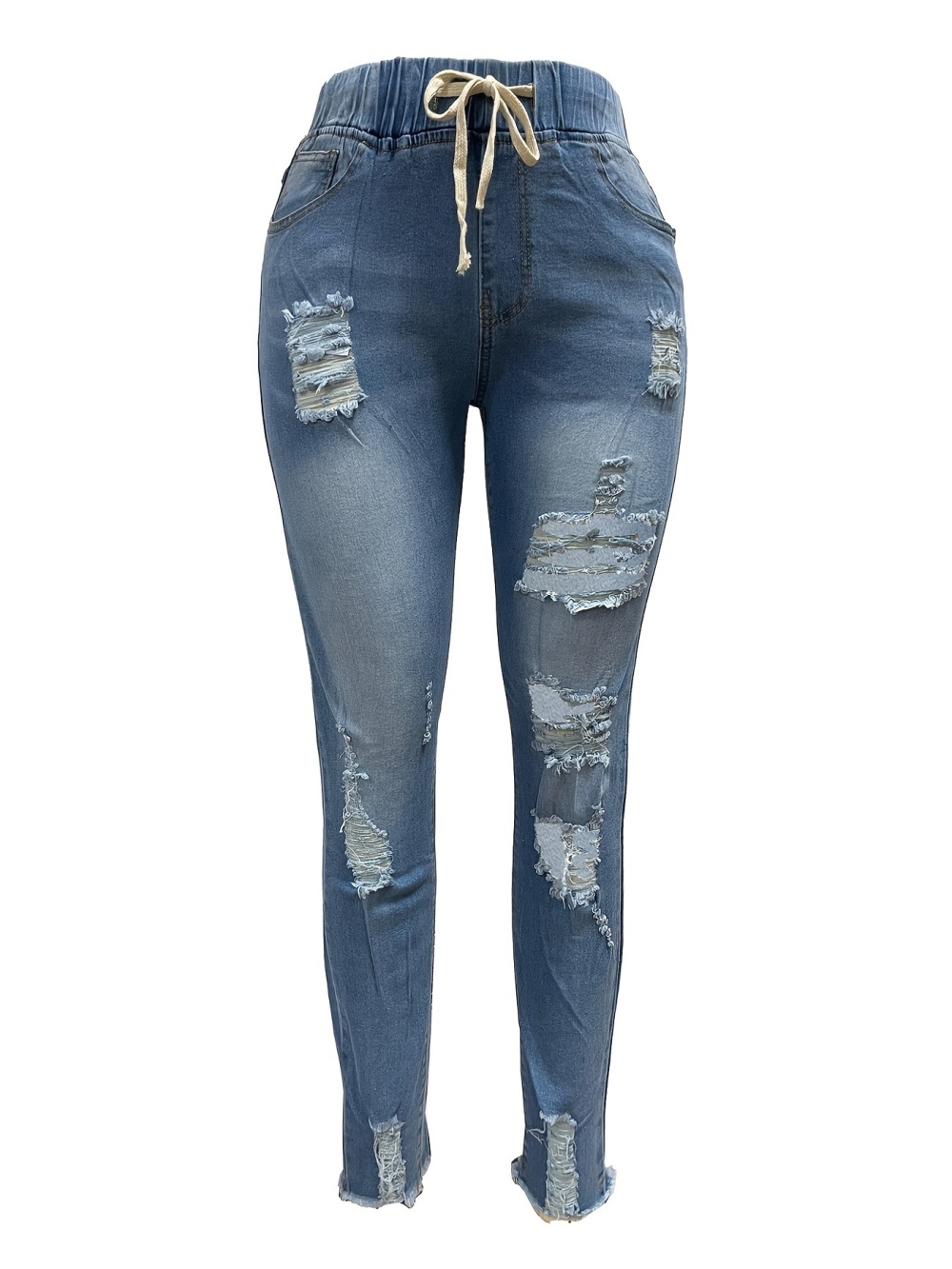 European style jeans denim pencil pants for women