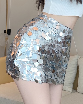 Silver package hip spicegirl short skirt for women