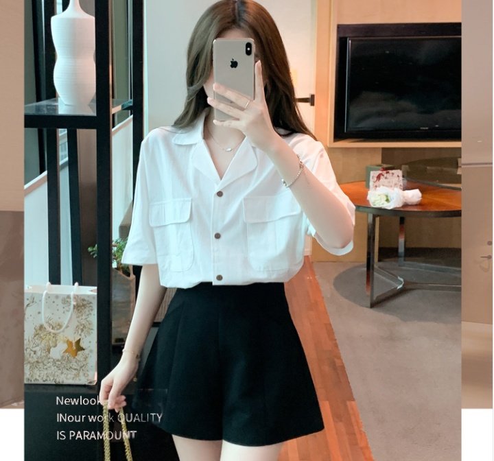 Chiffon slim shirt France style small shirt for women