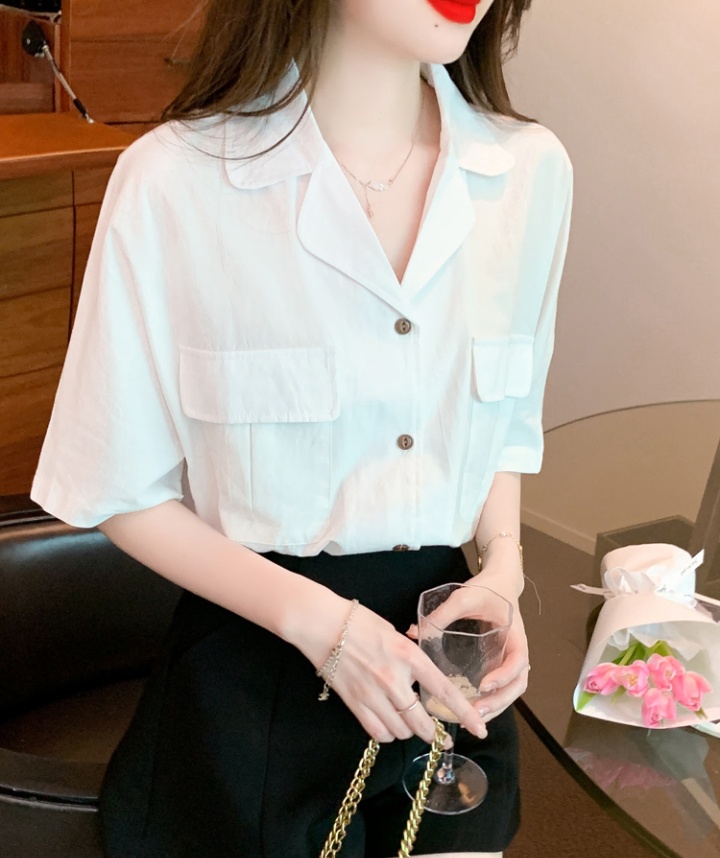 Chiffon slim shirt France style small shirt for women