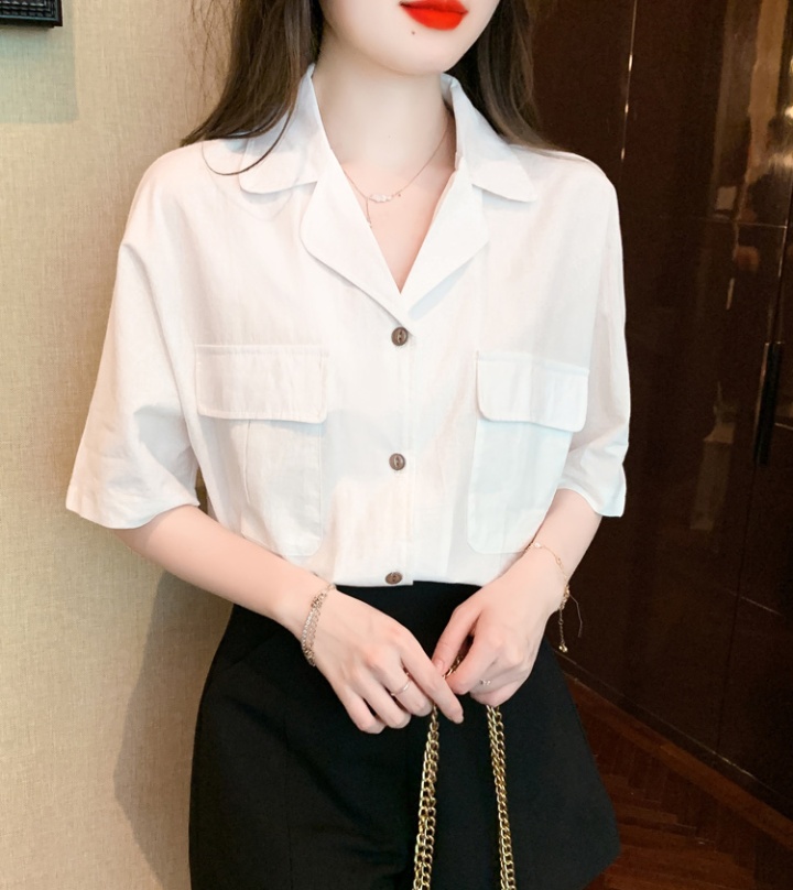 Chiffon slim shirt France style small shirt for women