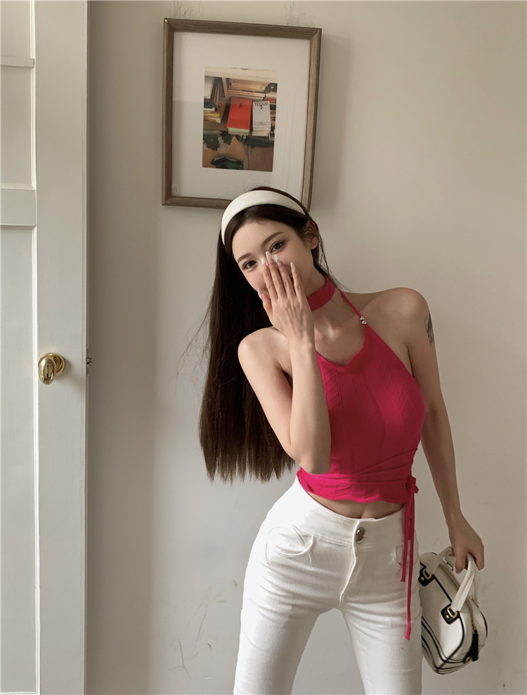 Sling strapless short summer sleeveless tops for women