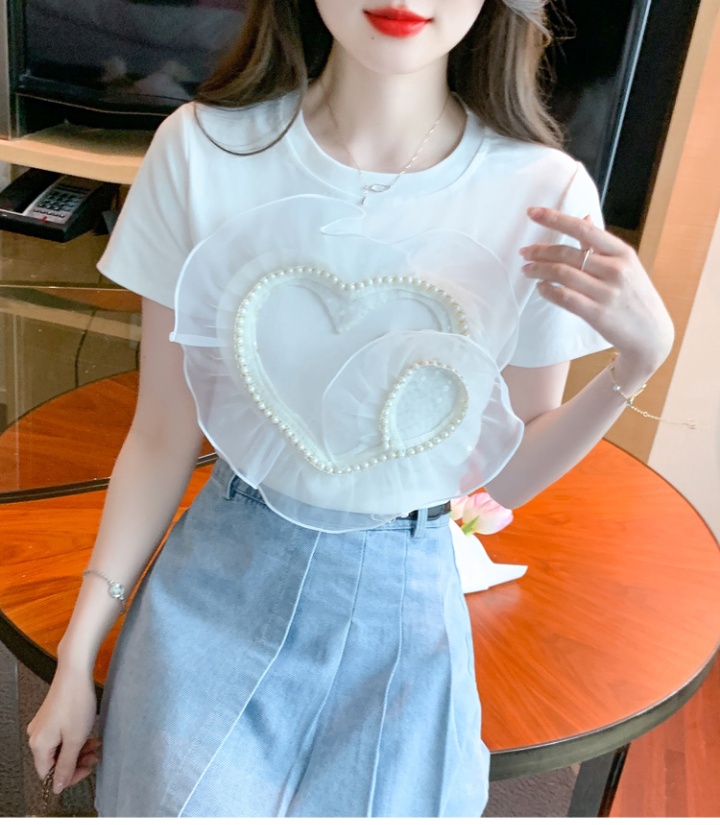 Korean style short sleeve slim beautiful T-shirt for women