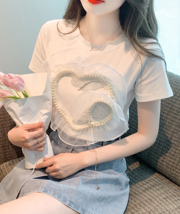 Korean style short sleeve slim beautiful T-shirt for women