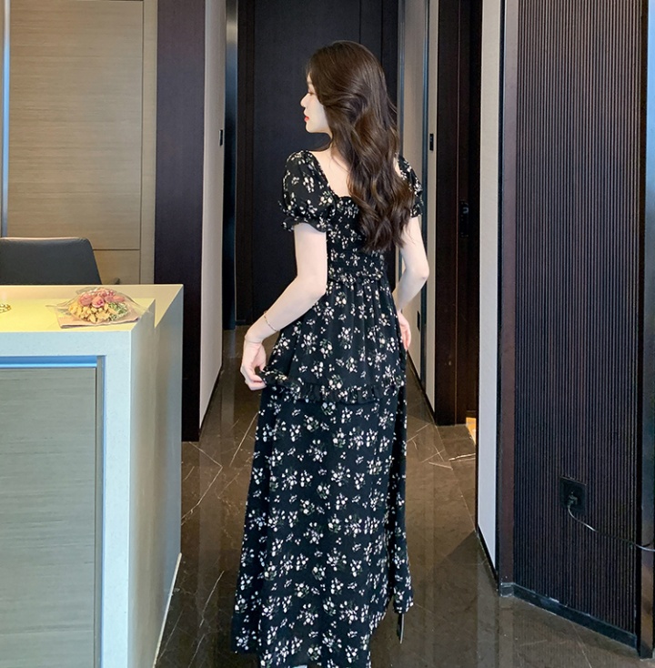 Split Korean style dress temperament long dress for women