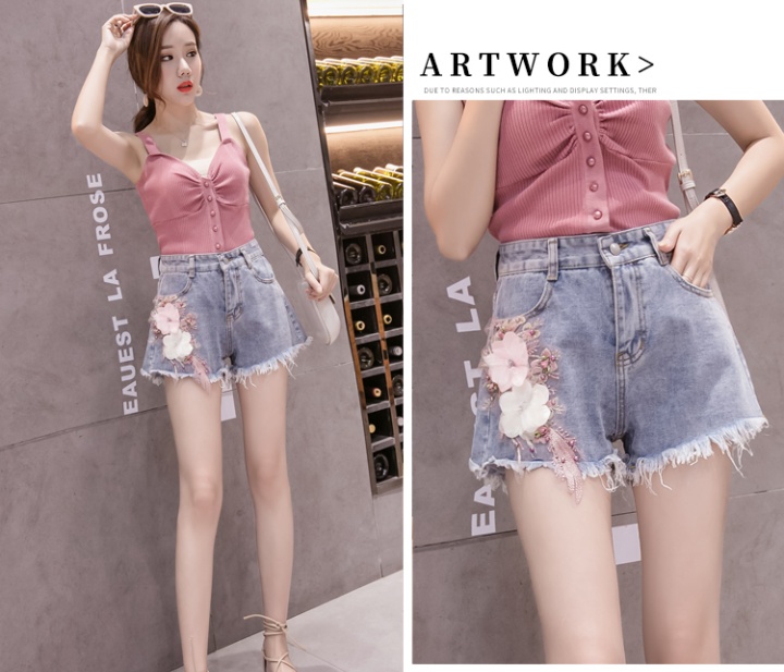 Elegant fashion jeans Casual stereoscopic shorts