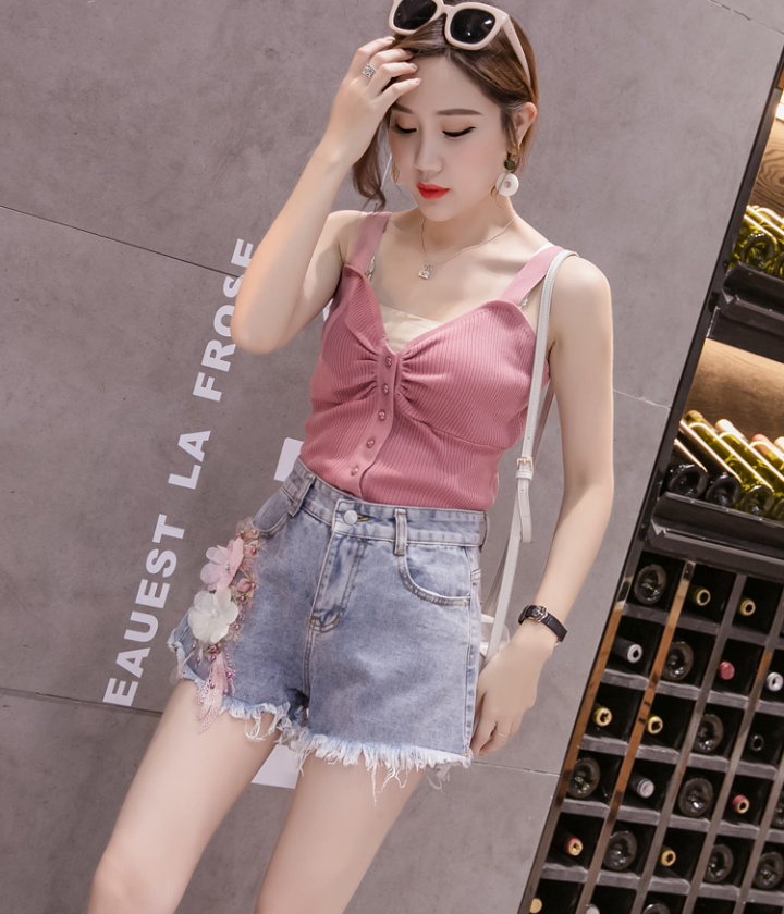 Elegant fashion jeans Casual stereoscopic shorts