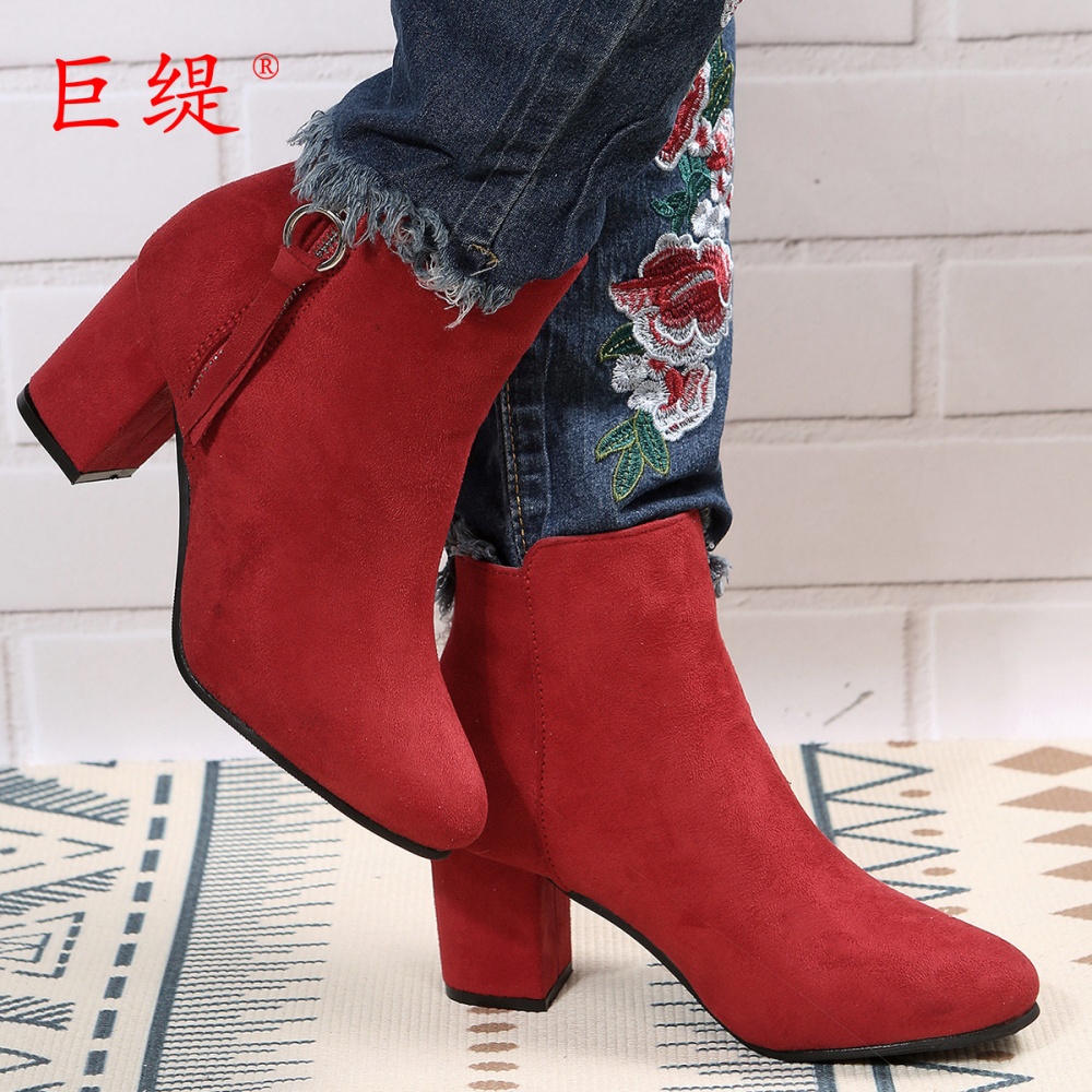 Fashion thick shoes large yard round high-heeled shoes