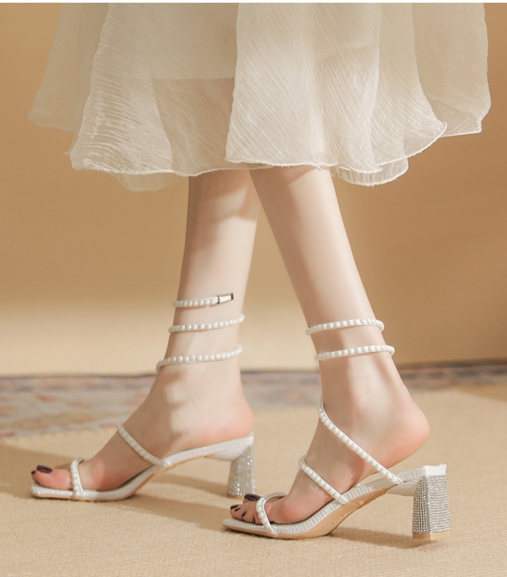 Serpentine high-heeled shoes rhinestone sandals