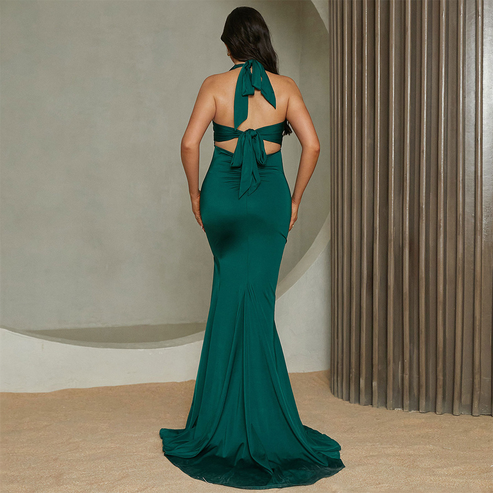 Long sleeveless dress pure evening dress for women