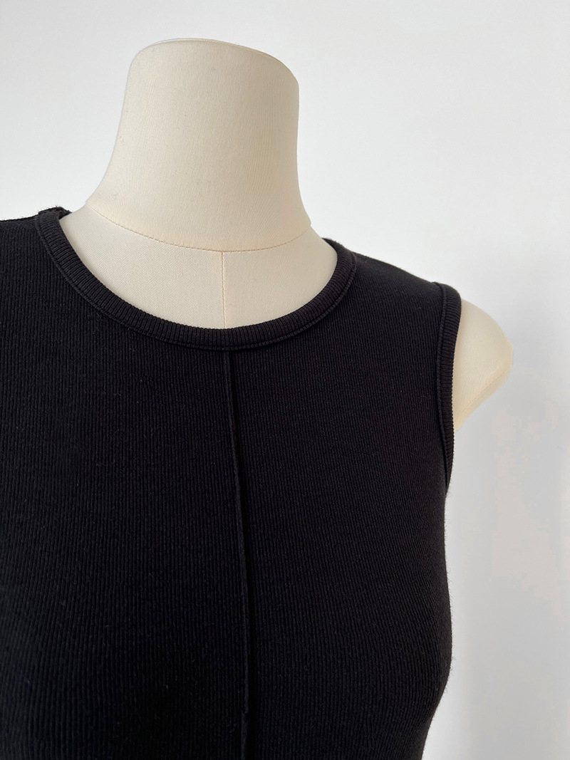 France style knitted dress temperament sleeveless vest