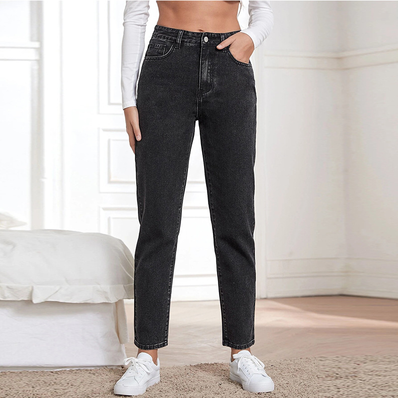 High waist jeans spring and autumn pants