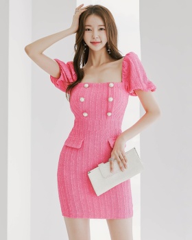 Lantern sleeve Korean style fashion dress