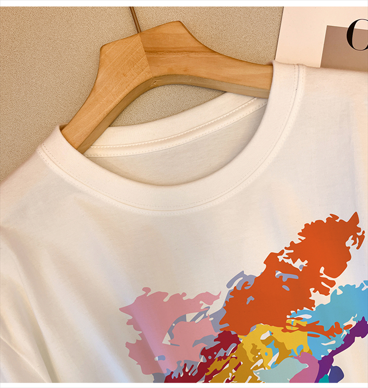 Summer printing pure cotton short sleeve T-shirt