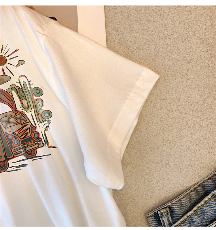 Printing short sleeve short summer pure cotton T-shirt