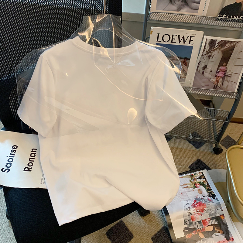 Short sleeve pure cotton summer T-shirt for women