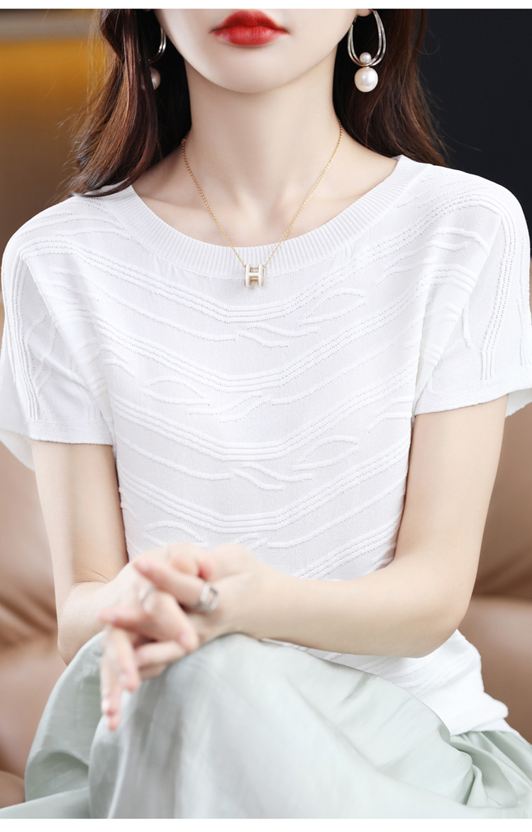 Thin round neck T-shirt all-match tops for women