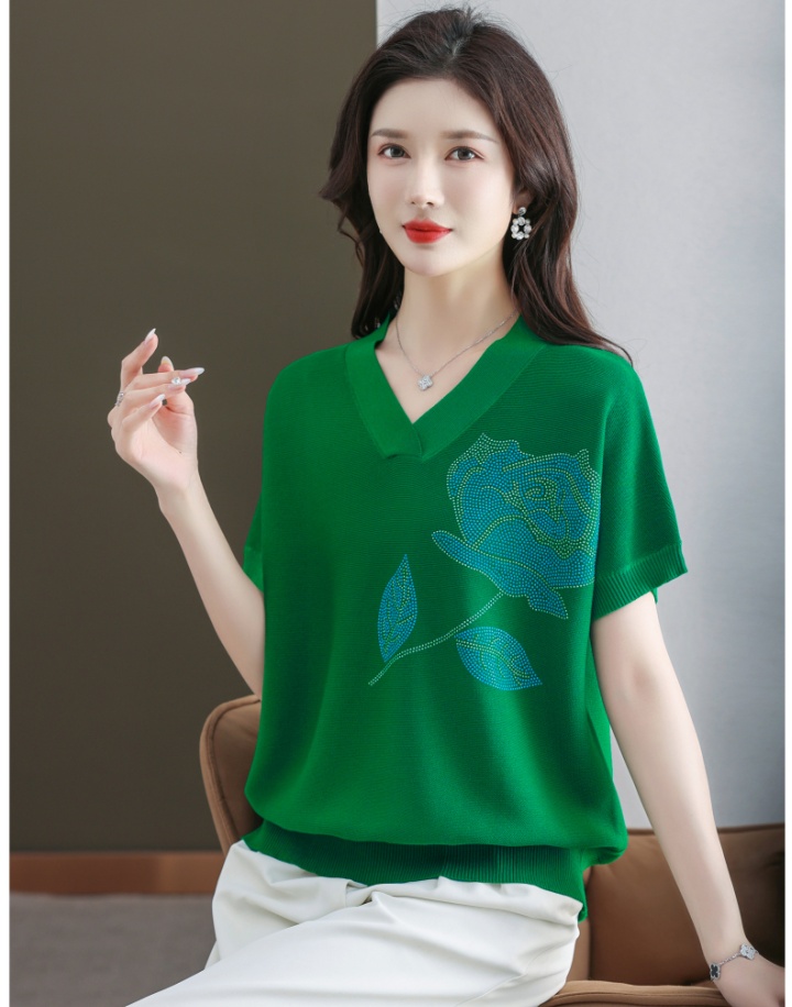 Ice silk small shirt middle-aged tops for women