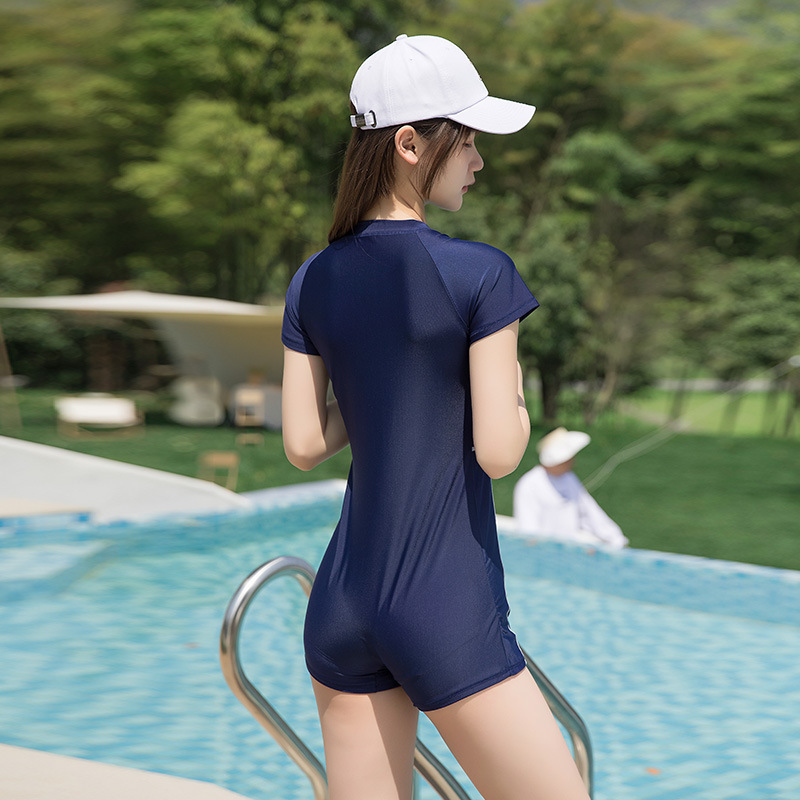 Spa vacation conservatism conjoined slim swimwear
