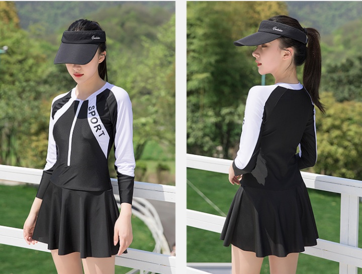 Vacation student swimwear conjoined long sleeve skirt for women