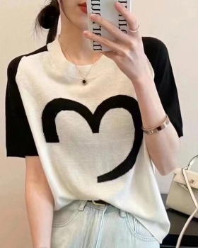 Mixed colors short sleeve tops fashion T-shirt for women