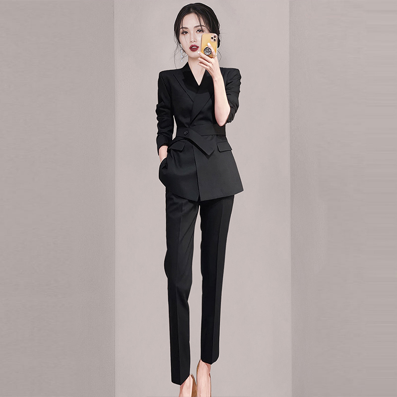 Spring slim light business suit 2pcs set for women