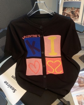 Western style Casual tops letters commuting cardigan