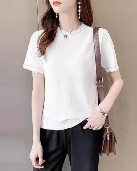 Thin tops short sleeve sweater for women