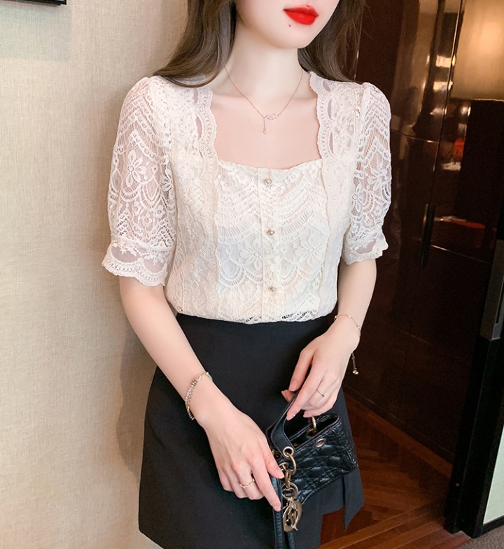 Korean style all-match tops lace shirts for women