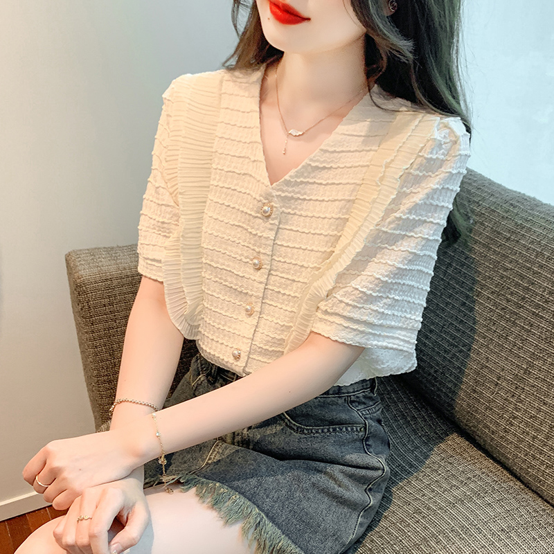 Korean style tops all-match shirt for women