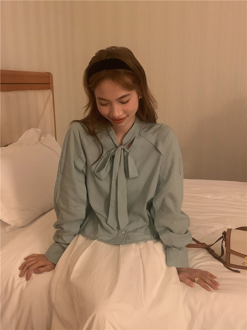 Temperament pure Korean style romantic France style shirt