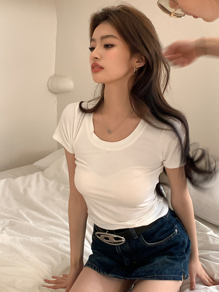Slim T-shirt short sleeve tops for women