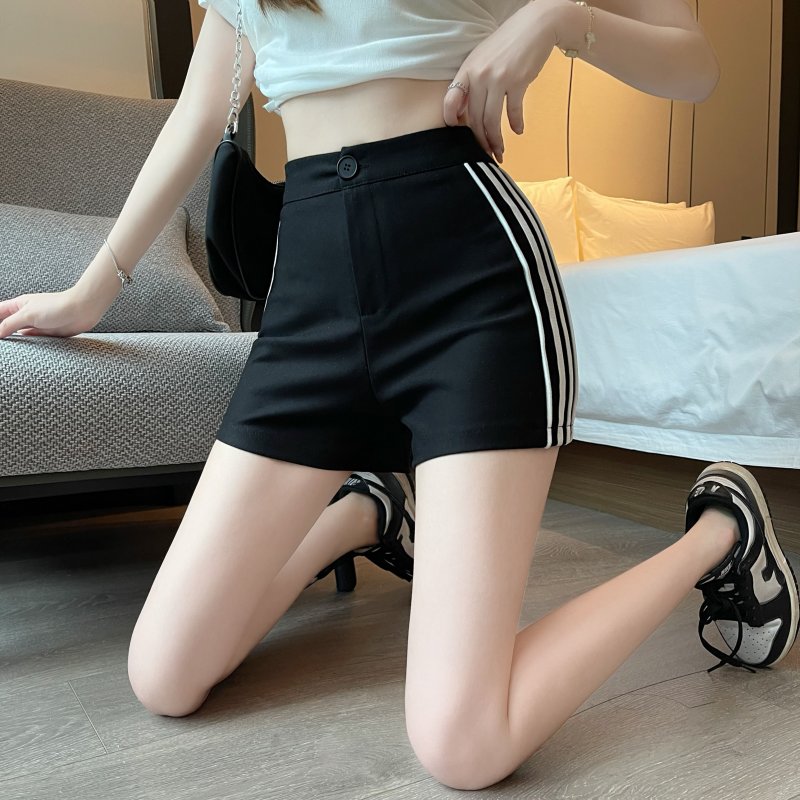 Tight mixed colors shorts high waist casual pants for women