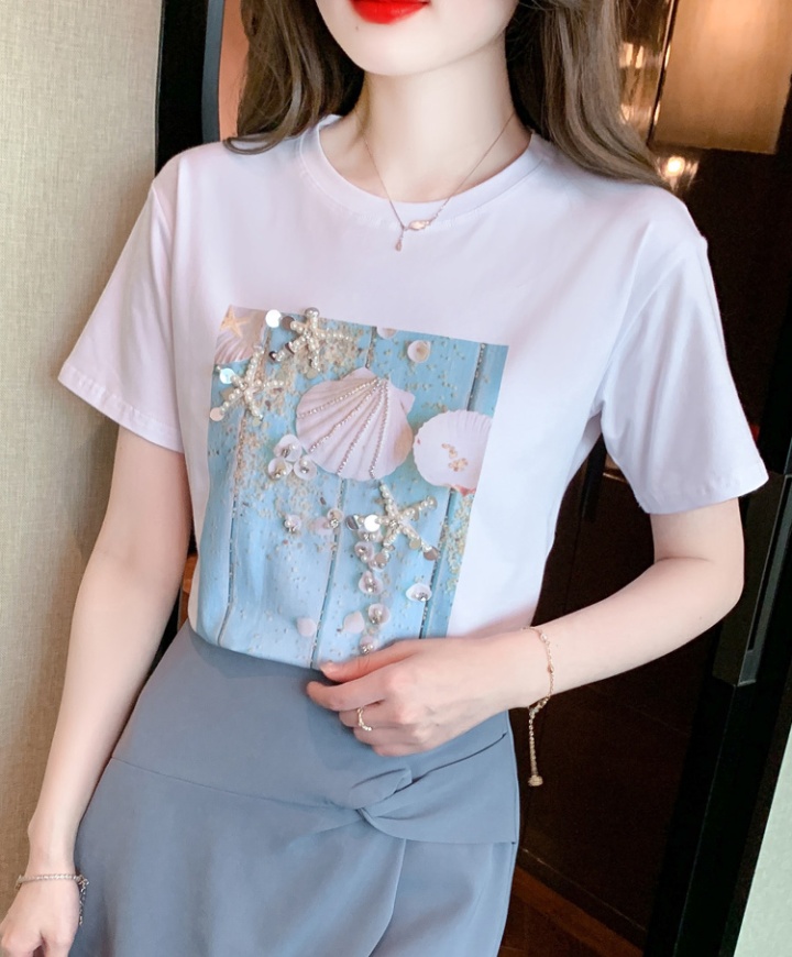 Pure cotton small shirt fashion T-shirt for women