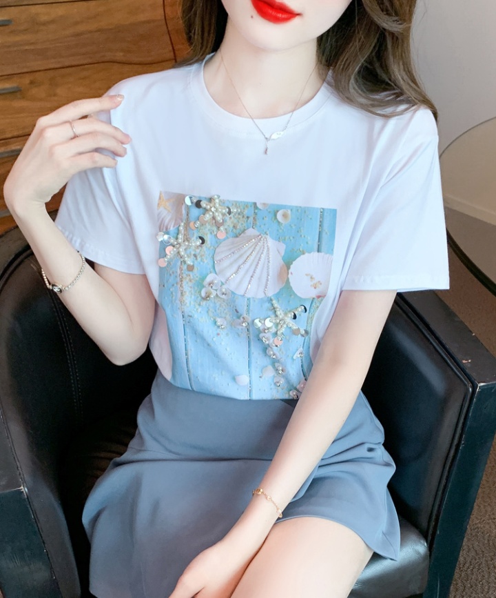 Pure cotton small shirt fashion T-shirt for women