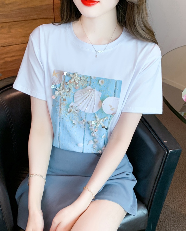 Pure cotton small shirt fashion T-shirt for women