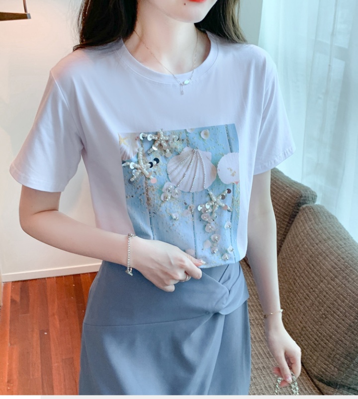 Pure cotton small shirt fashion T-shirt for women