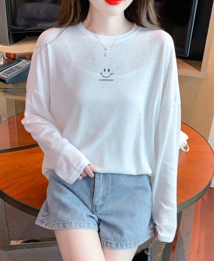 Korean style long sleeve slim sun shirt loose summer T-shirt