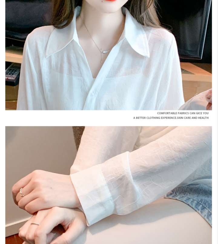 Summer loose chiffon shirt Korean style thin coat