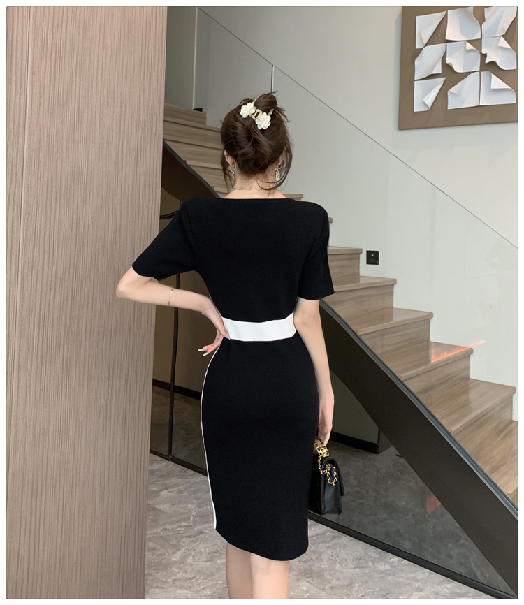 Fashion and elegant slim knitted France style dress
