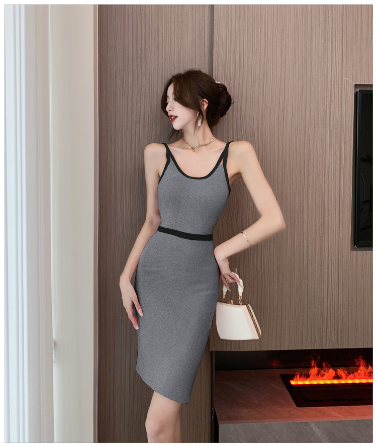 Package hip tight T-back knitted sexy dress for women