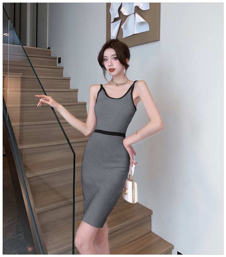 Package hip tight T-back knitted sexy dress for women