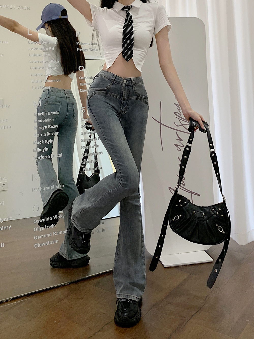 Korean style long pants slim jeans for women